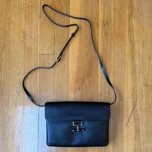 Brand new Theory Turnstile Black Leather Crossbody Bag